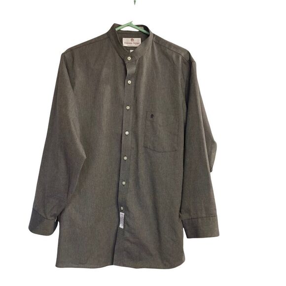 ETIENNE AIGNER Men’s Long Sleeve Dress Shirt Size 16.5 32/33 Gray - Picture 1 of 11